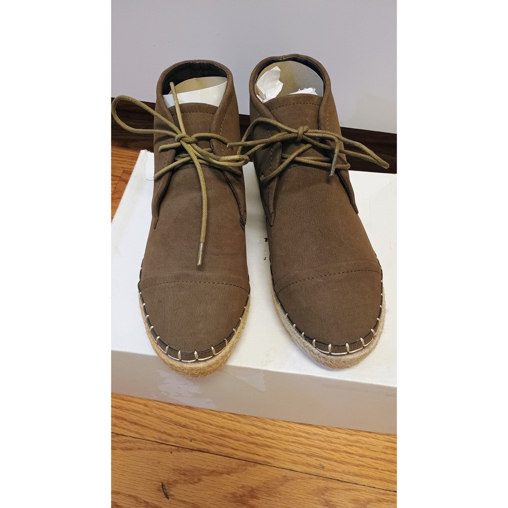 Beston Taupe Suede Wedge Espadrille Boots Women's Size‎ 6.5